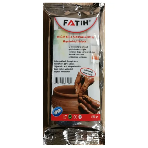 Fatih Seramik Hamuru Doğal Kil 500 GR Kahverengi 36425 - Görsel 4