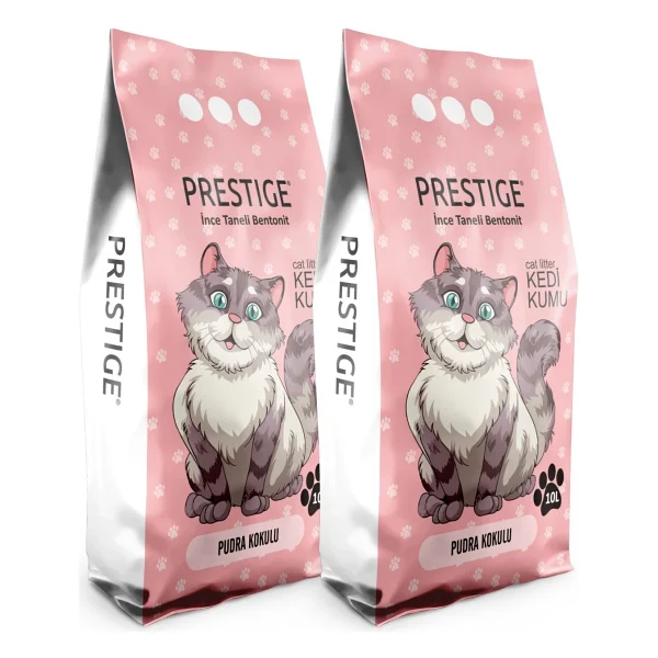Prestige Bebek Pudrası Kokulu 10 lt 2'li Bentonit Kedi Kumu - Görsel 2