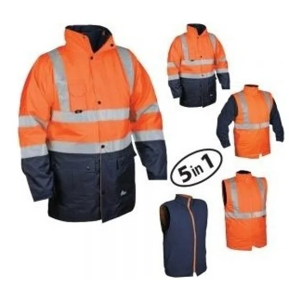 Stand Safe 5+1 Oxford Çok Amaçlı Işçi Mont ve Kaban Reflektörlü Parka Turuncu - Görsel 2