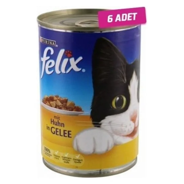 Felix 400 gr 6'lı Yetişkin Konserve Kedi Maması - Görsel 3