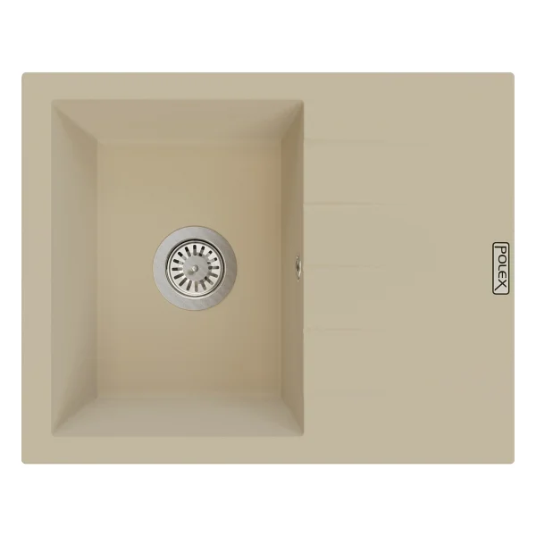 Polex Cristalüx Granit Evye P-S60 Antrasit Tezgah Altı Ve Tezgah Üstü Kare Mutfak Evyesi 60.5x49.5 CM - Görsel 4