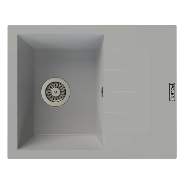 Polex Cristalüx Granit Evye P-S60 Antrasit Tezgah Altı Ve Tezgah Üstü Kare Mutfak Evyesi 60.5x49.5 CM - Görsel 5