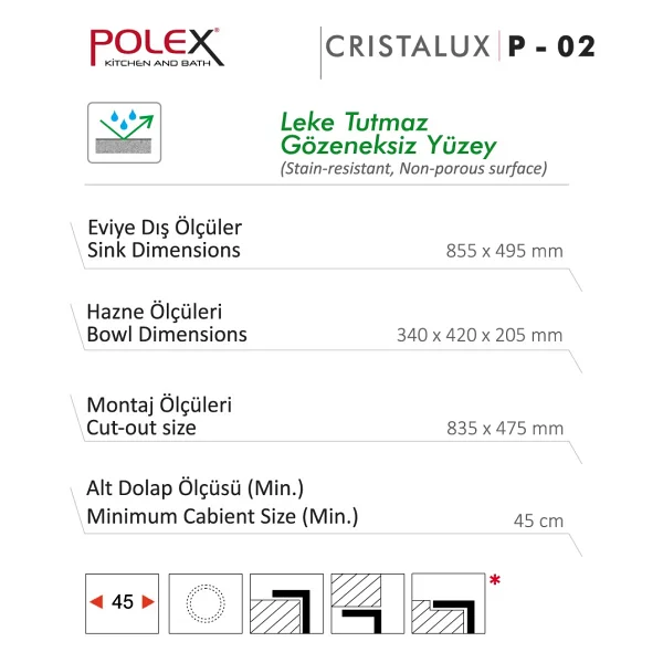POLEX Cristalüx Granit Evye P02 - Görsel 4