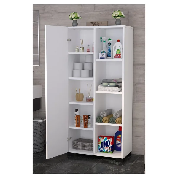 Moonlife Silv 9 Raflı Tek Kapaklı Çok Amaçlı Dolap - Görsel 2