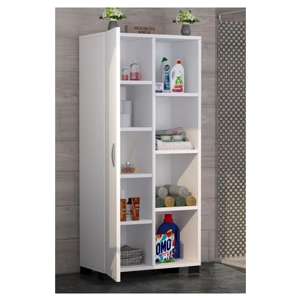 Moonlife Silv 9 Raflı Tek Kapaklı Çok Amaçlı Dolap - Görsel 3