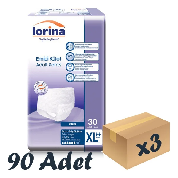 Lorina Emici Külot Ekstra Büyük Boy XL 30'lu 3 Adet Hasta Bezi - Görsel 6
