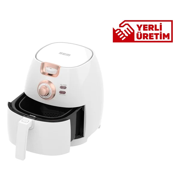 Sem SC300 Aircook Yağsız Fritöz 5 - 5,9 lt Kapasite Tek Hazne Isı Ayarı ile Sağlıklı Pişirme - Beyaz - Görsel 4