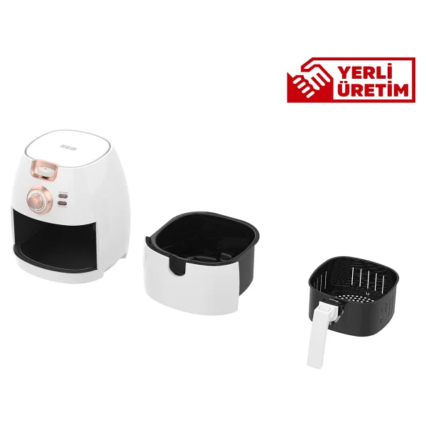 Sem SC300 Aircook Yağsız Fritöz 5 - 5,9 lt Kapasite Tek Hazne Isı Ayarı ile Sağlıklı Pişirme - Beyaz - Görsel 5