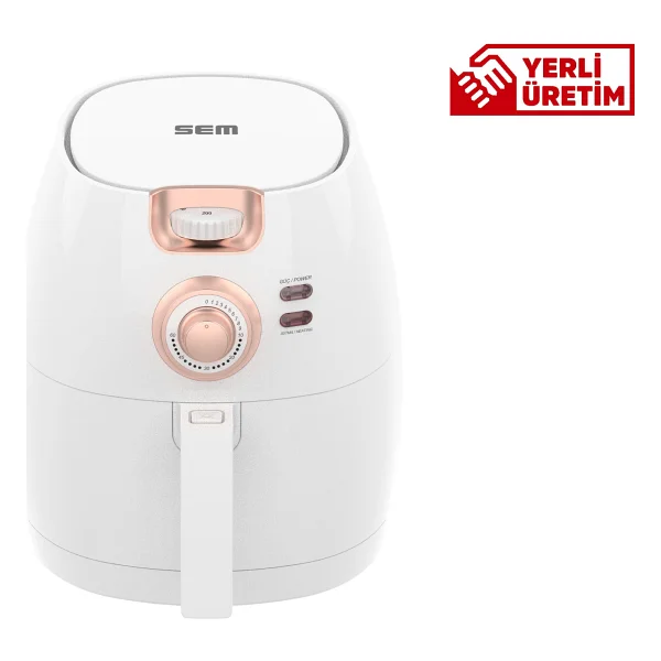 Sem SC300 Aircook Yağsız Fritöz 5 - 5,9 lt Kapasite Tek Hazne Isı Ayarı ile Sağlıklı Pişirme - Beyaz - Görsel 2