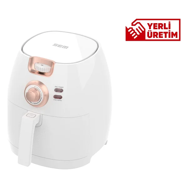 Sem SC300 Aircook Yağsız Fritöz 5 - 5,9 lt Kapasite Tek Hazne Isı Ayarı ile Sağlıklı Pişirme - Beyaz - Görsel 3