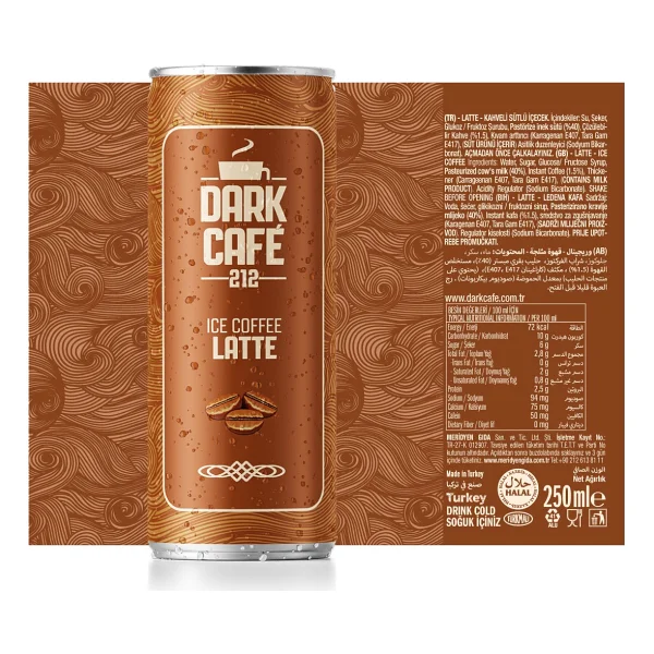 Dark Cafe 212 Soğuk Kahve Latte 12 x 250 ML - Görsel 5