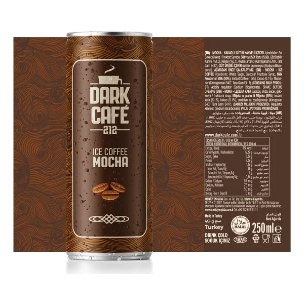 Dark Cafe 212 Soğuk Kahve Mocha 12 x 250 ML - Görsel 5
