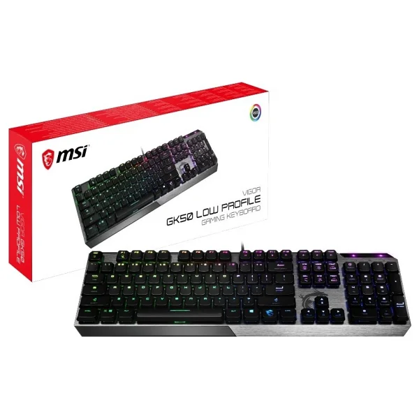 MSI Vigor GK50 Low Profile TKL Kailh Switch Mekanik Kablolu Oyuncu Klavyesi - Görsel 5