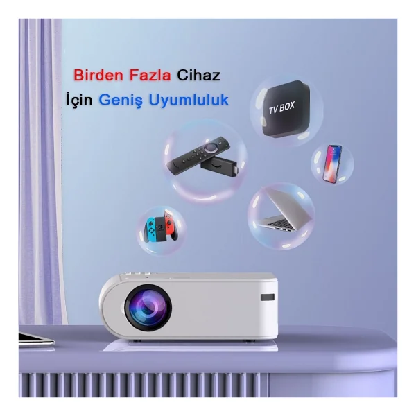 TriLine P62 4000 Lümen HD Taşınabilir Mini LED Projeksiyon Cihazı - Görsel 2