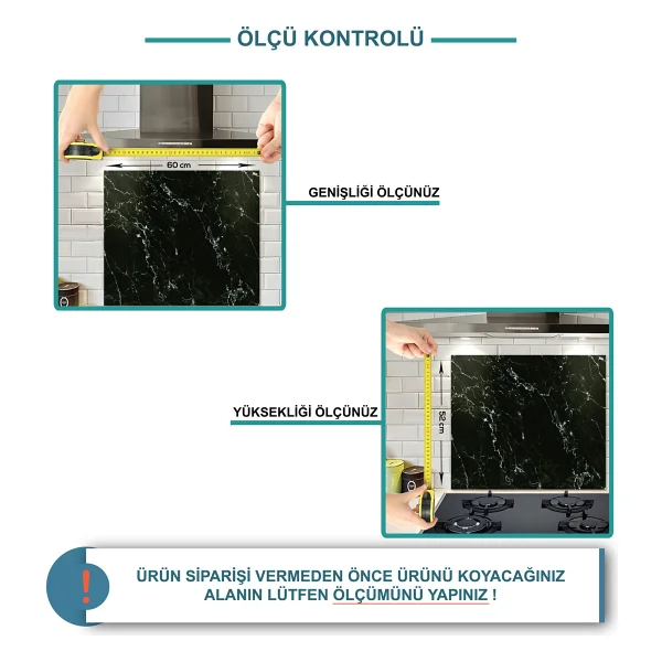 Decorita Cam Ocak Arkası Koruyucu Retro Ahşap Görünümlü 52cm X 60cm - Görsel 3