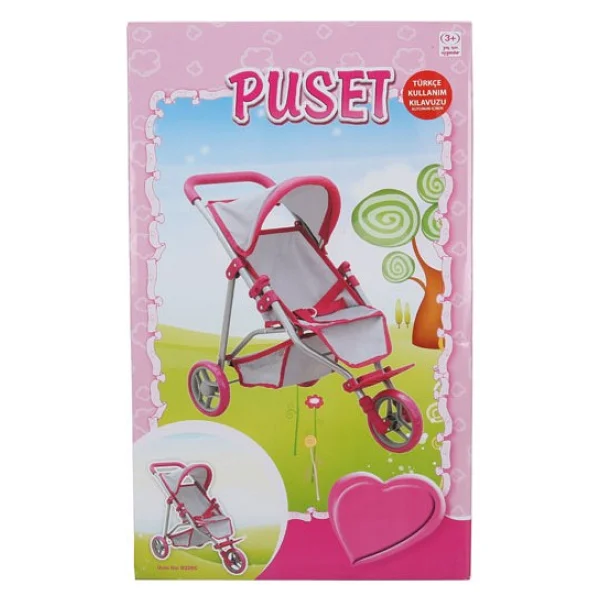 Melobo 3 Tekerlekli Pembe Gri Puset 2-4 Yaş Kız Çocuklar İçin Eğlenceli Oyun Aracı - Görsel 2