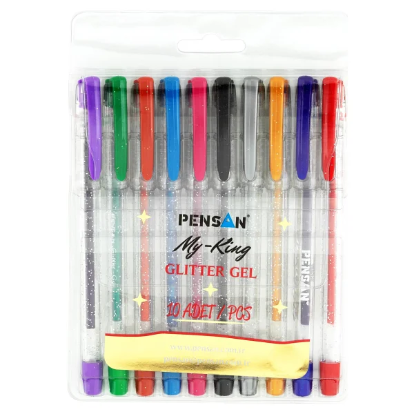 Pensan My King 1.0 mm 10 Renk Jel Simli Kalem - Görsel 5