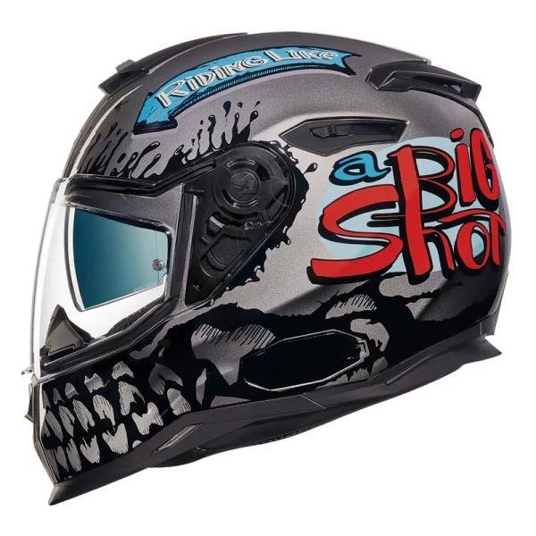 Nexx SX.100 Big Shot Gri Full Face Motor Kaskı - Görsel 2