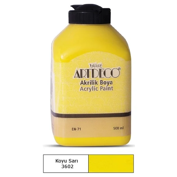 Artdeco 500 ml 3602 Koyu Sarı Akrilik Boya - Görsel 2