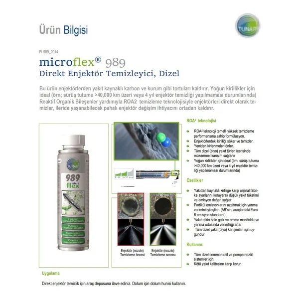 Tunap 989 Microflex Direkt Enjektör Temizleyici, Dizel 500 ML - Görsel 2