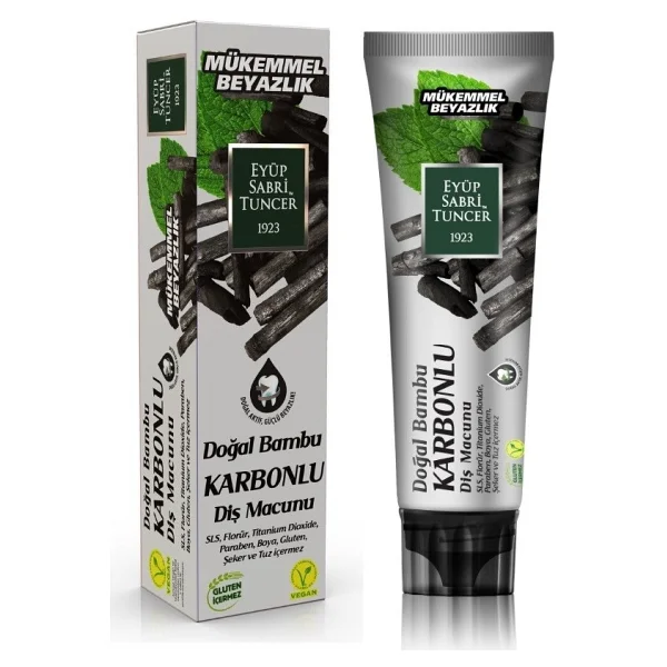 Eyüp Sabri Tuncer Doğal Bambu Aktif Karbonlu Beyazlatıcı 75 ml Florürsüz Diş Macunu - Görsel 4
