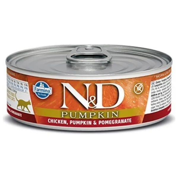 N&D Pumpkın Tahılsız Balkabaklı Tavuklu ve Narlı 80 gr Yetişkin Kedi Konservesi - Görsel 2
