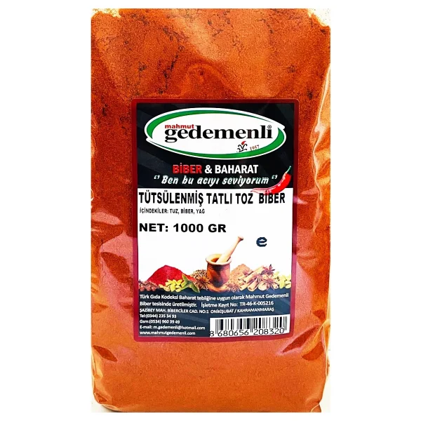Gedemenli Tütsülenmiş Tatlı Toz Biber 1 KG - Görsel 3
