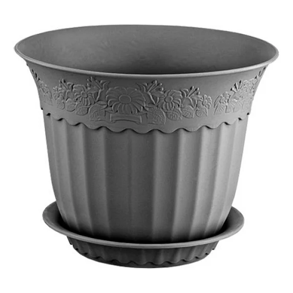 Holiday Antik Yuvarlak Saksı 2,5 Lt Plastik Malzeme ile 20 cm Çapında Şık Tasarım - Görsel 2