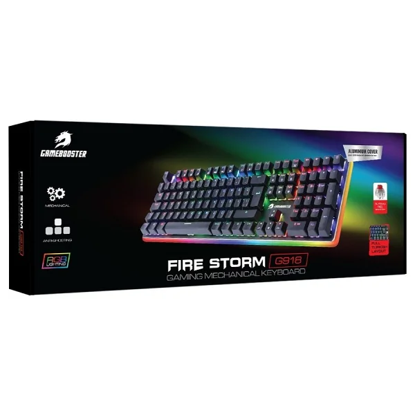 GameBooster G918 Fire Storm RGB Red Switch Kablolu Mekanik Oyuncu Klavyesi - Görsel 8