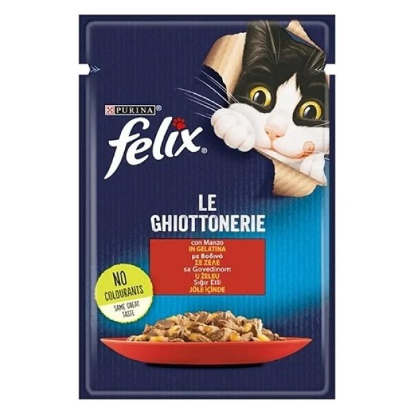 Felix Sığır Etli 85 gr 6'lı Yetişkin Kedi Yaş Maması - Görsel 2