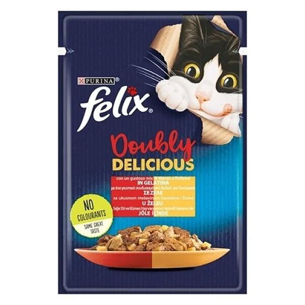Felix Sığır Etli ve Tavuklu 85 gr 6'lı Yetişkin Kedi Yaş Maması - Görsel 2