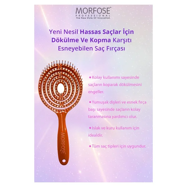morfose Yeni Nesil Hassas Saçlar Için Kopma Karşıtı Esneyebilen NormalOval Saç Fırçaları - 9 - Görsel 3