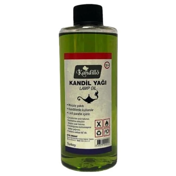 Kandillo Yeşil Kandil Yağı Kokusuz Dumansız Iç Mekan Gaz Lambası Yakıtı 250 ml - Görsel 3