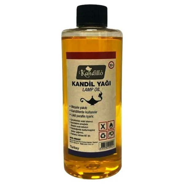 Kandillo Sarı Kandil Yağı Kokusuz Dumansız Iç Mekan Gaz Lambası Yakıtı 250 ml - Görsel 3
