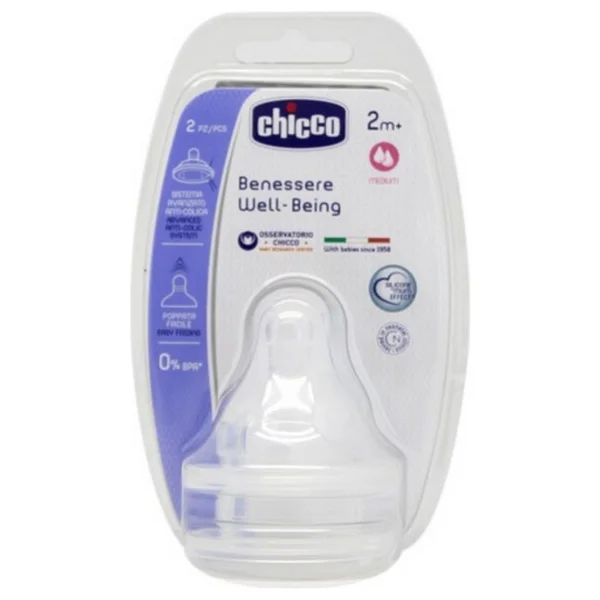 Chicco Wellbeing Silikon Mama Akış 6 Ay+ 2'li Biberon Emziği - Görsel 3