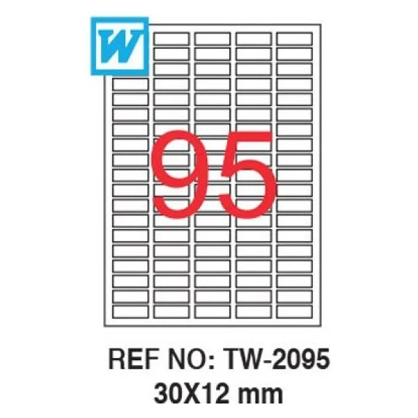 Tanex TW-2095 30 x 12 mm 100 Sayfa Lazer Etiket - Görsel 8