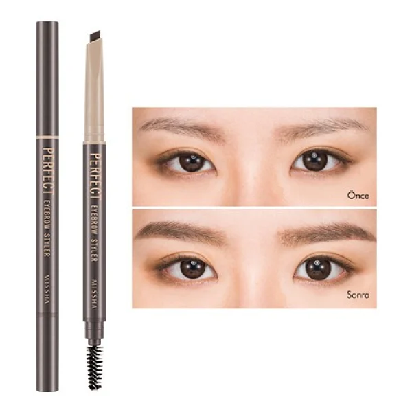 Missha Perfect Eyebrow Styler Çift Taraflı Dark Brown Kaş Kalemi - Görsel 2