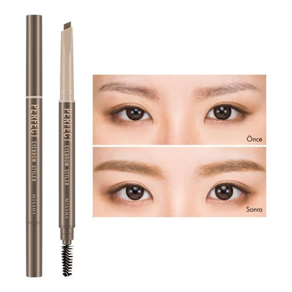Missha Perfect Eyebrow Styler Çift Taraflı Light Brown Kaş Kalemi - Görsel 2