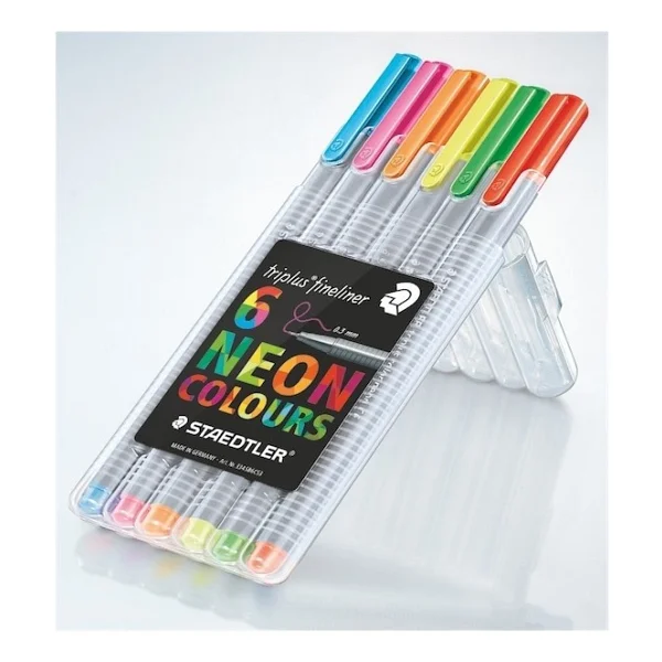 Staedtler Triplus Fineliner 0.3 mm Neon 6'lı Keçeli Kalem Seti - Görsel 2