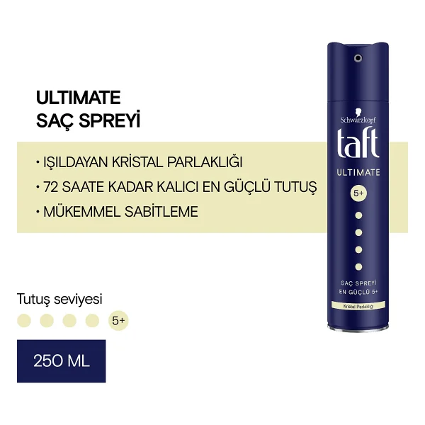 Taft Ultimate En Güçlü 5+ 250 ml Saç Spreyi - Görsel 6