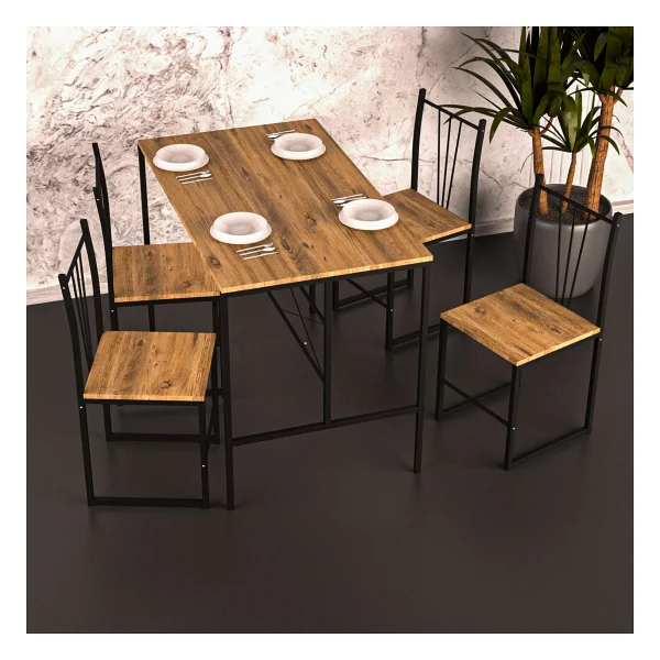 Retodesign Yıldız 4 Kişilik Yemek Masası 60/120 1660 - Renkli - Görsel 2