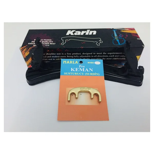 Karin Keman Yastık (2/4-3/4-4/4) + Marla Sarı Renk Metal Keman Susturucusu Seti Kky-Ssa - Görsel 2