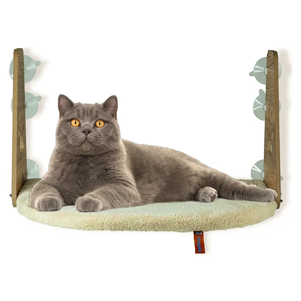 Pugalo Vantuzlu Kedi Cam Yatağı - Krem - Görsel 2