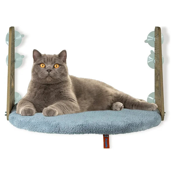 Pugalo Vantuzlu Kedi Cam Yatağı - Gri - Görsel 2