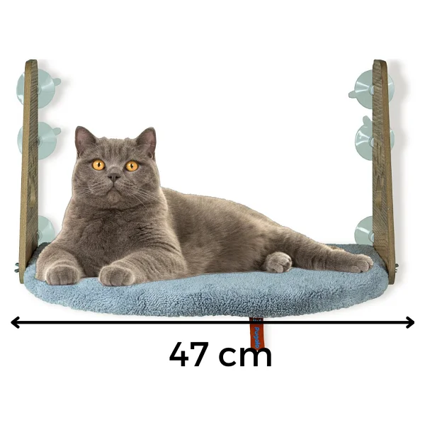 Pugalo Vantuzlu Kedi Cam Yatağı - Gri - Görsel 4