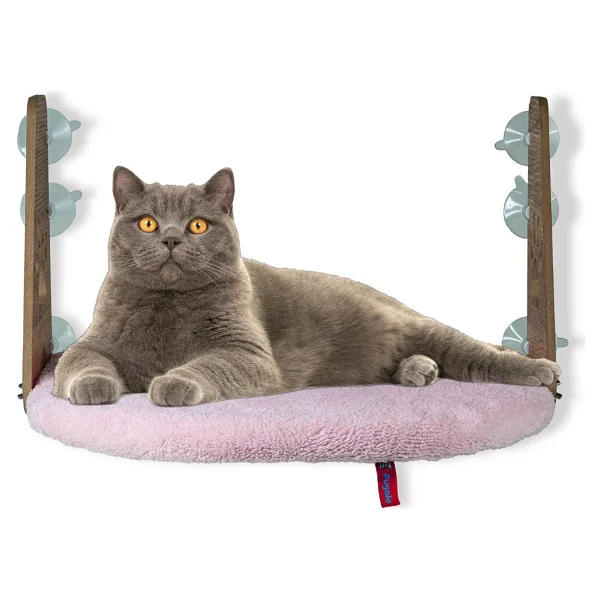 Pugalo Vantuzlu Kedi Cam Yatağı - Pembe - Görsel 2