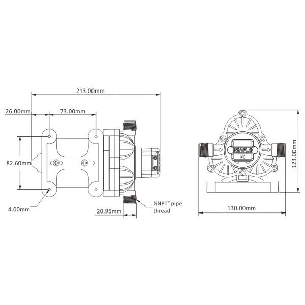 Seaflo Hidrofor 11.3lt/dk 45psı 12v - Görsel 4