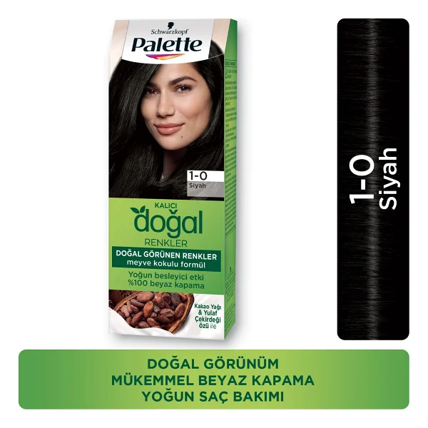 Palette Kalıcı Doğal Renkler 1.0 Siyah Saç Boyası - Görsel 7