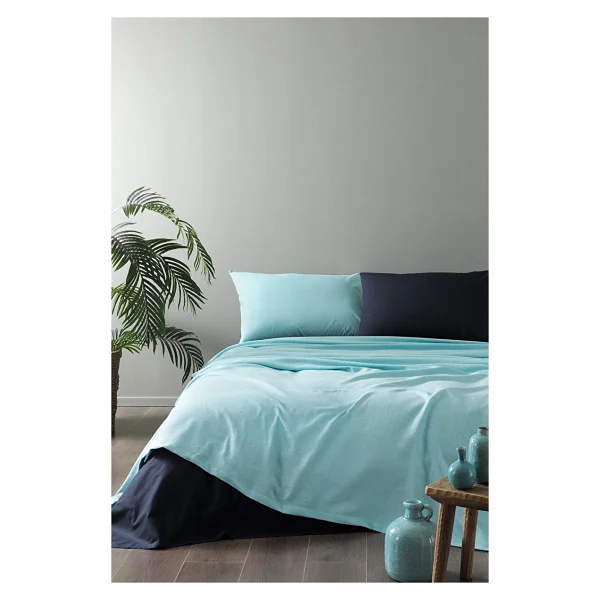 Özdilek Colormix Çift Kişilik Pike Takımı Mint-İndigo - Görsel 4