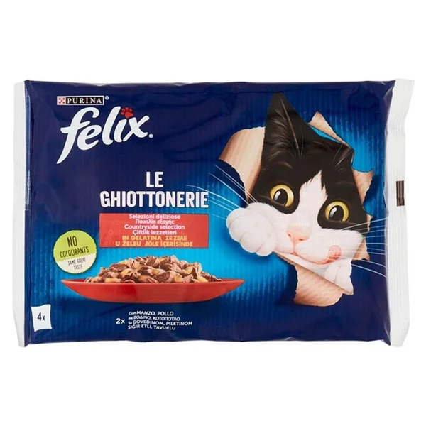 Felix Sığır Etli ve Tavuklu 4x85 gr Yetişkin Kedi Yaş Maması - Görsel 5
